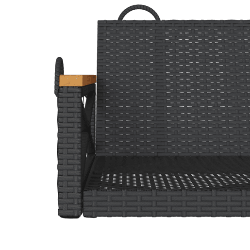 vidaXL Banco baloiço 109x62x40 cm vime PE preto vidaXL Banco baloiço 109x62x40 cm vime PE preto
