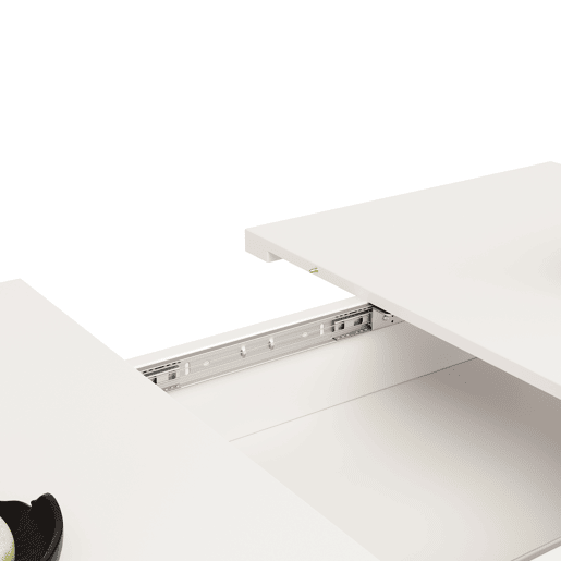 Mesa de jantar retrátil - MDF - com arrumação - Branco Mesa de jantar retrátil - MDF - com arrumação - Branco