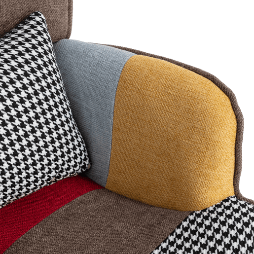 Cadeirão com apoio para os pés - com padrão patchwork colorido - Multicolorido