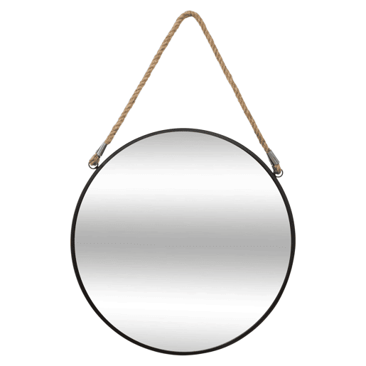 Espelho Eden para Sala de Jantar e Sala de Estar, Estilo Moderno, Cor Preta 55 cm, Ideal para Decoração de Interiores