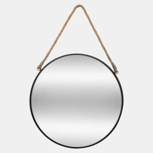 Espelho Eden para Sala de Jantar e Sala de Estar, Estilo Moderno, Cor Preta 55 cm, Ideal para Decoração de Interiores