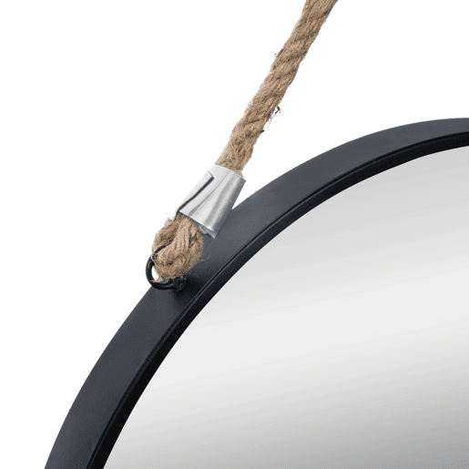 Espelho Eden para Sala de Jantar e Sala de Estar, Estilo Moderno, Cor Preta 55 cm, Ideal para Decoração de Interiores