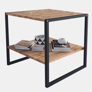 Mesa de centro Rus Living Room com base inferior em carvalho preto e safir 50 cm