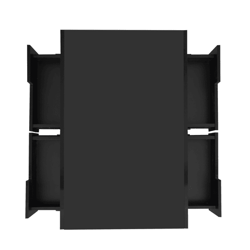 Mesa de centro com LED - acabamento brilhante - 4 gavetas à frente e atrás - Preto