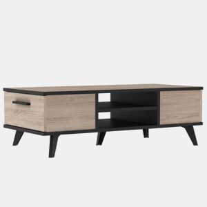 Mesa de Centro Wayne Living Room Carvalho e Preto 107x35x50 cm