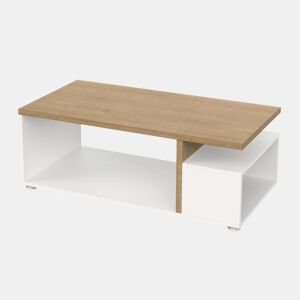 Mesa de Centro Fixa Access Carvalho Hamilton e Branco Fosco 92x50 cm