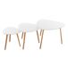 Juego de 3 mesas nido ctro salón comedor nordico Juego de 3 mesas nido ctro salón comedor nordico Blanco/ Madera