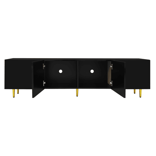 Móvel TV L 170 cm - com 4 portas - MDF - Preto