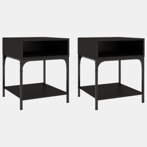 vidaXL Mesas de cabeceira 2 pcs 40x41x50 cm derivados de madeira preto