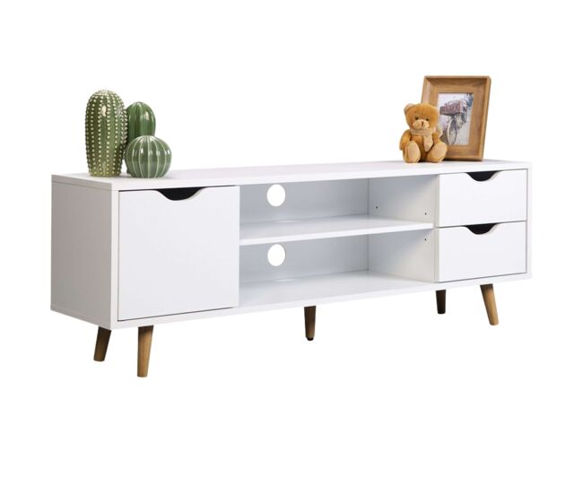 Mueble de TV Fiano en color blanco 120x41x28 cm