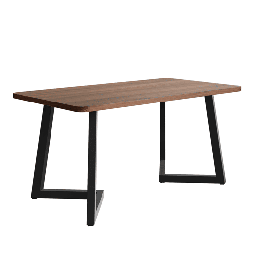Mesa de jantar - tampo em madeira - pernas em metal preto - 117x68cm - Castanho e preto