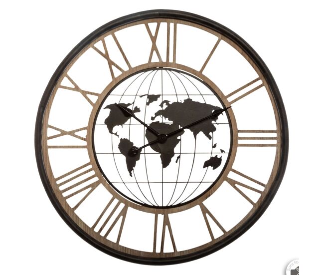 Reloj de pared para salón y comedor alessio, diseño moderno, color negro 67 cm, elegante y funcional