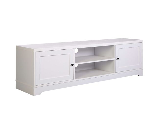 Mesa De TV Ottavia Mesa para Televisión 2 Puertas Estilo Contemporáneo Color Blanco 160 cm Mueble de Salón