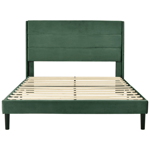 Cama estofada em veludo - 140x200cm - estilo contemporâneo - Verde