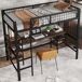 Cama alta infantil de metal Cama alta infantil de metal Negro