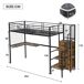 Cama alta infantil de metal y mdf Cama alta infantil de metal y mdf Negro