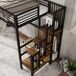 Cama alta infantil de metal y mdf Cama alta infantil de metal y mdf Negro