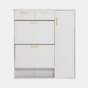 Sapateira - 3 abas, 2 gavetas e 2 prateleiras - Branco