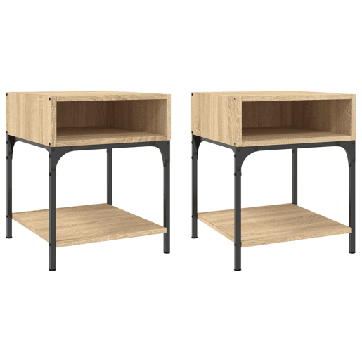 vidaXL Mesas cabeceira 2pcs 40x41x50 cm deriv. madeira carvalho sonoma