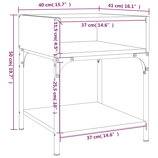 vidaXL Mesas cabeceira 2pcs 40x41x50 cm deriv. madeira carvalho sonoma