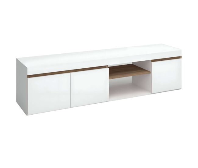 Mesa de TV, Blanco Mate y Naturale, Mediano