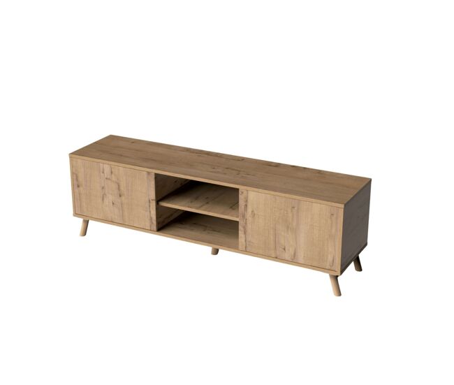 Mueble de TV Oslo Salón Comedor 2 Puertas 1 Estante Color Roble Gold 160 cm