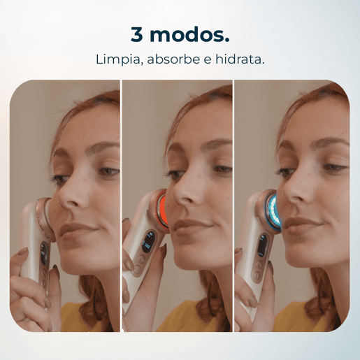 Cecotec Massajador facial de fototerapia com luz azul e luz vermelha, com função de calor, vibração e microcorrente EMS. em também um ecrã e funciona com bateria. Cecotec Massajador facial de fototerapia com luz azul e luz vermelha, com função de calor, vibração e microcorrente EMS. em também um ecrã e funciona com bateria.