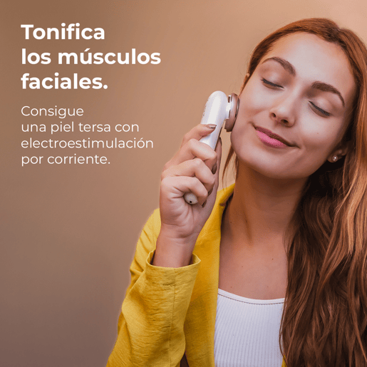 Cecotec Massajador facial de fototerapia com luz azul e luz vermelha, com função de calor, vibração e microcorrente EMS. em também um ecrã e funciona com bateria. Cecotec Massajador facial de fototerapia com luz azul e luz vermelha, com função de calor, vibração e microcorrente EMS. em também um ecrã e funciona com bateria.