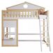 Cama alta infantil de madera de pino Cama alta infantil de madera de pino Natural/ Blanco