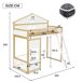 Cama alta infantil de madera de pino Cama alta infantil de madera de pino Natural/ Blanco