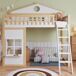 Cama alta infantil de madera de pino Cama alta infantil de madera de pino Natural/ Blanco