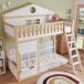 Cama alta infantil de madera de pino Cama alta infantil de madera de pino Natural/ Blanco