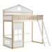 Cama alta infantil de madera de pino Cama alta infantil de madera de pino Natural/ Blanco