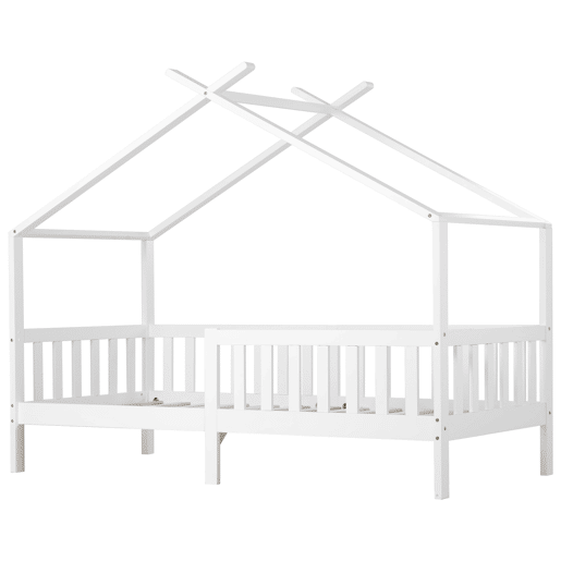 Cama-casa para crianças,cama de solteiro de madeira maciça 90x200cm,branco