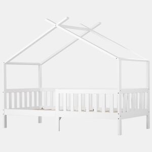 Cama-casa para crianças,cama de solteiro de madeira maciça 90x200cm,branco