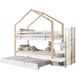 Litera cabaña infantil de madera maciza Litera cabaña infantil de madera maciza Natural/ Blanco