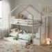 Litera cabaña infantil de madera maciza Litera cabaña infantil de madera maciza Natural/ Blanco