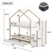 Litera cabaña infantil de madera maciza Litera cabaña infantil de madera maciza Natural/ Blanco