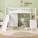 Cama alta infantil de madera de pino Cama alta infantil de madera de pino Blanco