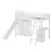 Cama alta infantil de madera de pino Cama alta infantil de madera de pino Blanco