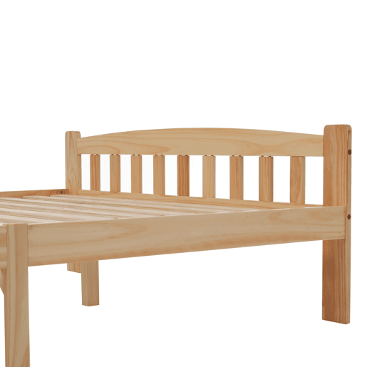 Cama individual com estrutura em madeira 140x200cm - Natural