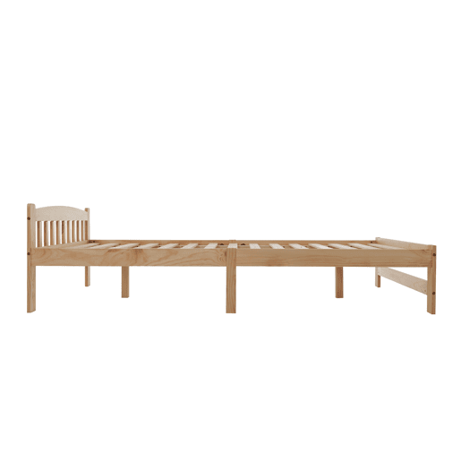 Cama individual com estrutura em madeira 140x200cm - Natural