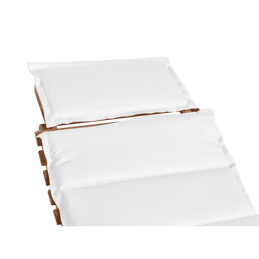 Espreguiçadeira com almofada LUINO Madeira de acácia Branco creme