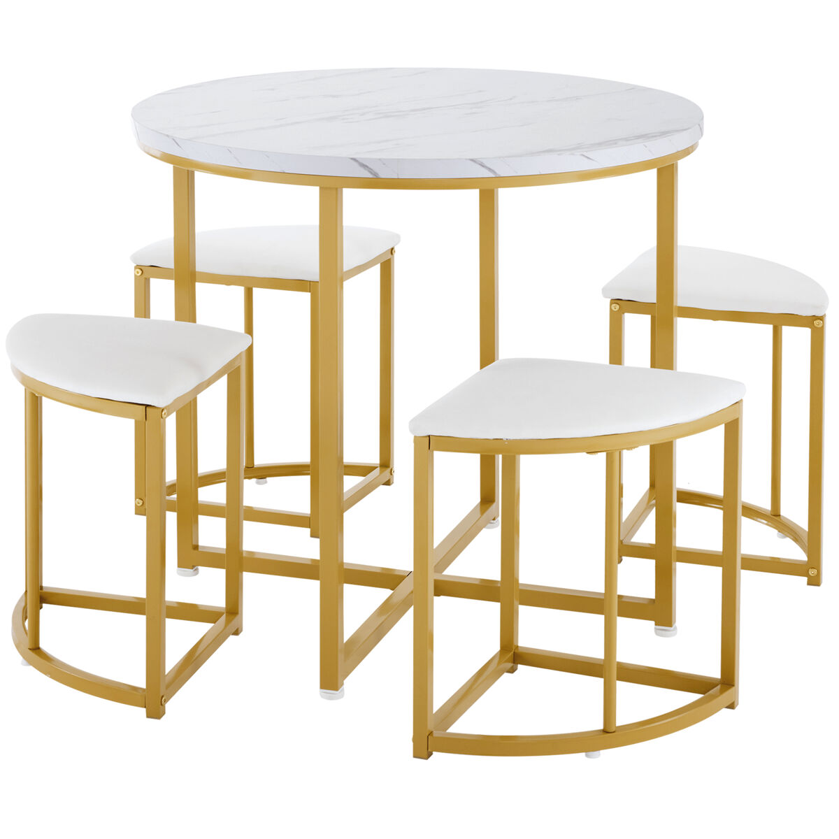 Conjunto de mesas y sillas de comedor 80x80