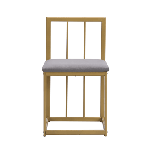 Conjunto de mesa e 6 cadeiras - cadeiras com almofada de assento e encosto - dourado