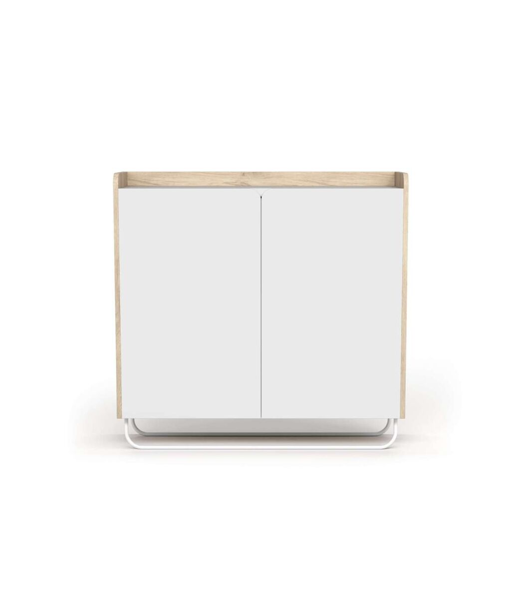 Recibidor zapatero 2 puertas modelo 526 moderno 90 Natural/ Blanco