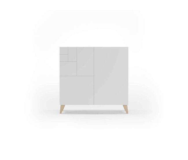Recibidor zapatero modelo 512 acabado roble/blanco, 90x90x27 (alto x ancho x fondo)