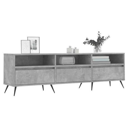 Móvel de TV - Modulo de TV - Armário de TV 150x30x44,5 cm derivados de madeira cinza cimento