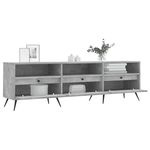 Móvel de TV - Modulo de TV - Armário de TV 150x30x44,5 cm derivados de madeira cinza cimento
