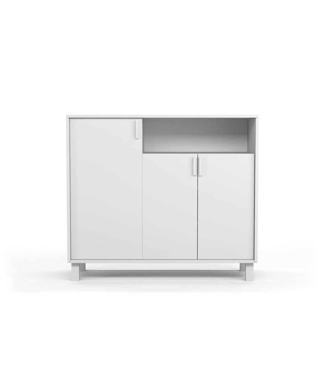 Recibidor zapatero 3 puertas modelo 520 acabado blanco 88x100x37 cm